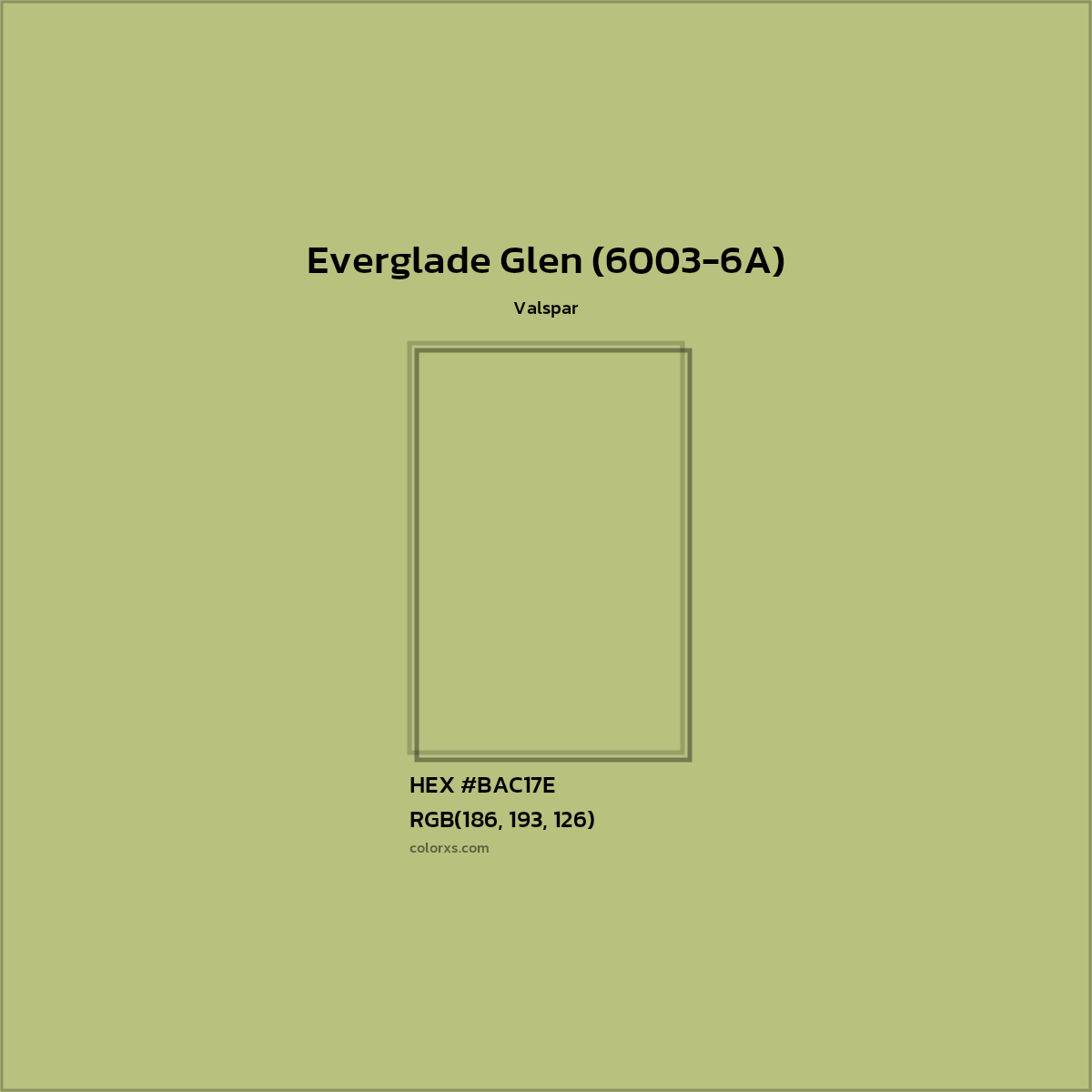 HEX #BAC17E Everglade Glen (6003-6A) Paint Valspar - Color Code