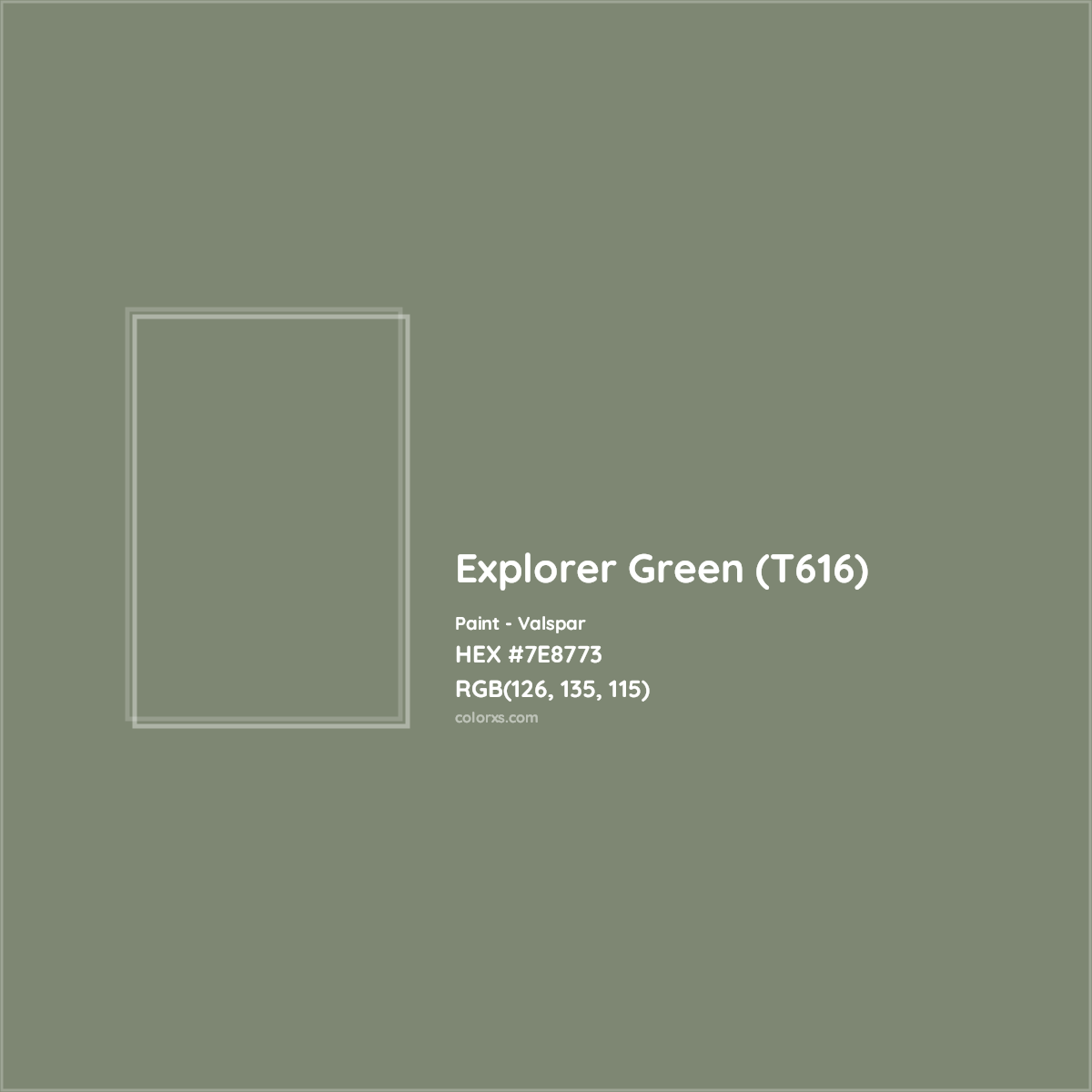 HEX #7E8773 Explorer Green (T616) Paint Valspar - Color Code