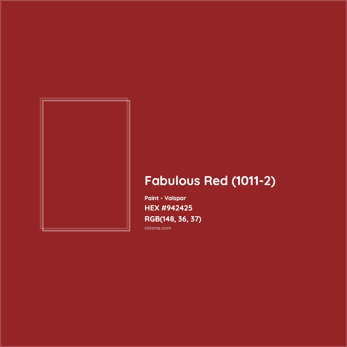 HEX #942425 Fabulous Red (1011-2) Paint Valspar - Color Code