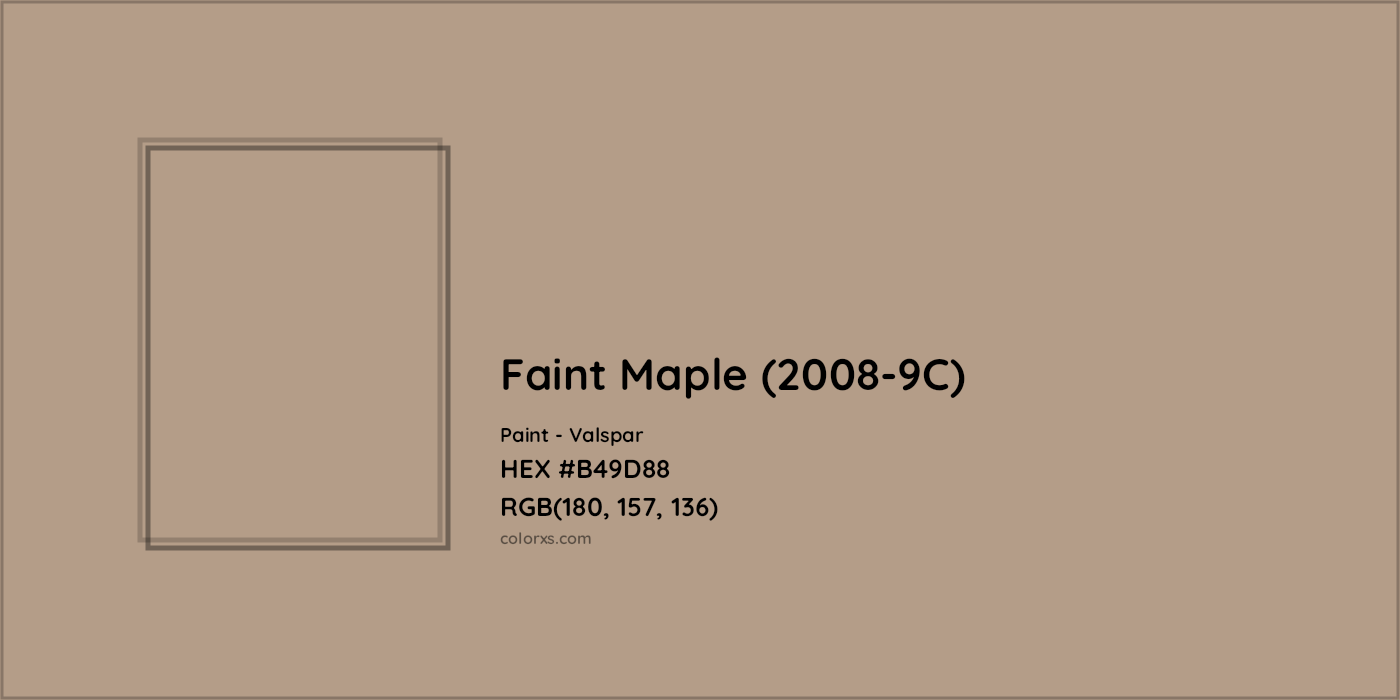 HEX #B49D88 Faint Maple (2008-9C) Paint Valspar - Color Code