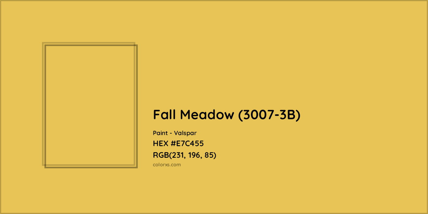 HEX #E7C455 Fall Meadow (3007-3B) Paint Valspar - Color Code