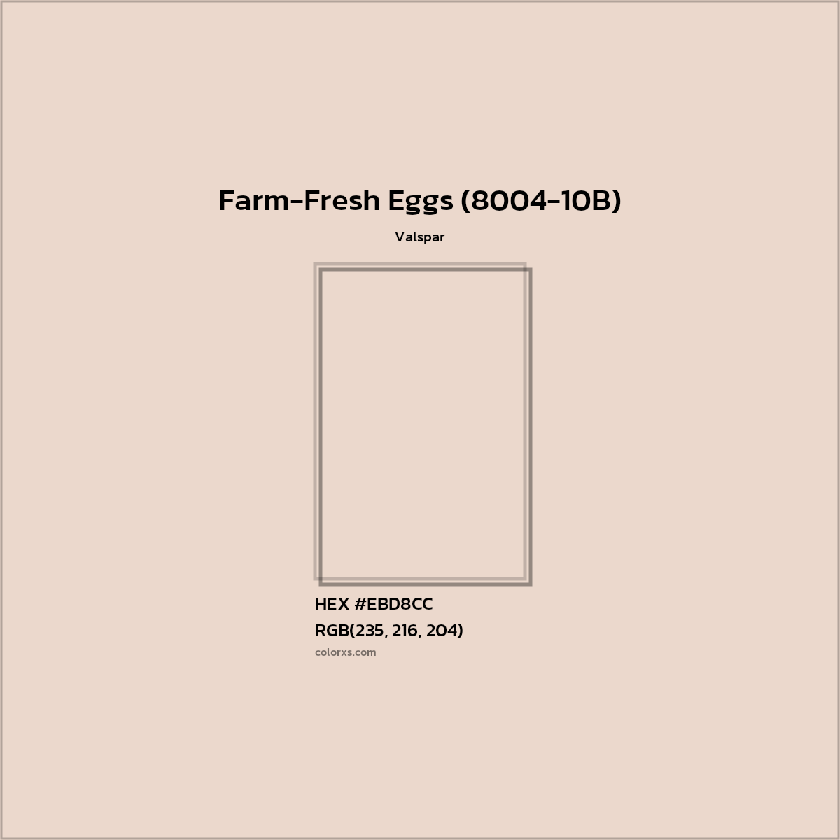 HEX #EBD8CC Farm-Fresh Eggs (8004-10B) Paint Valspar - Color Code