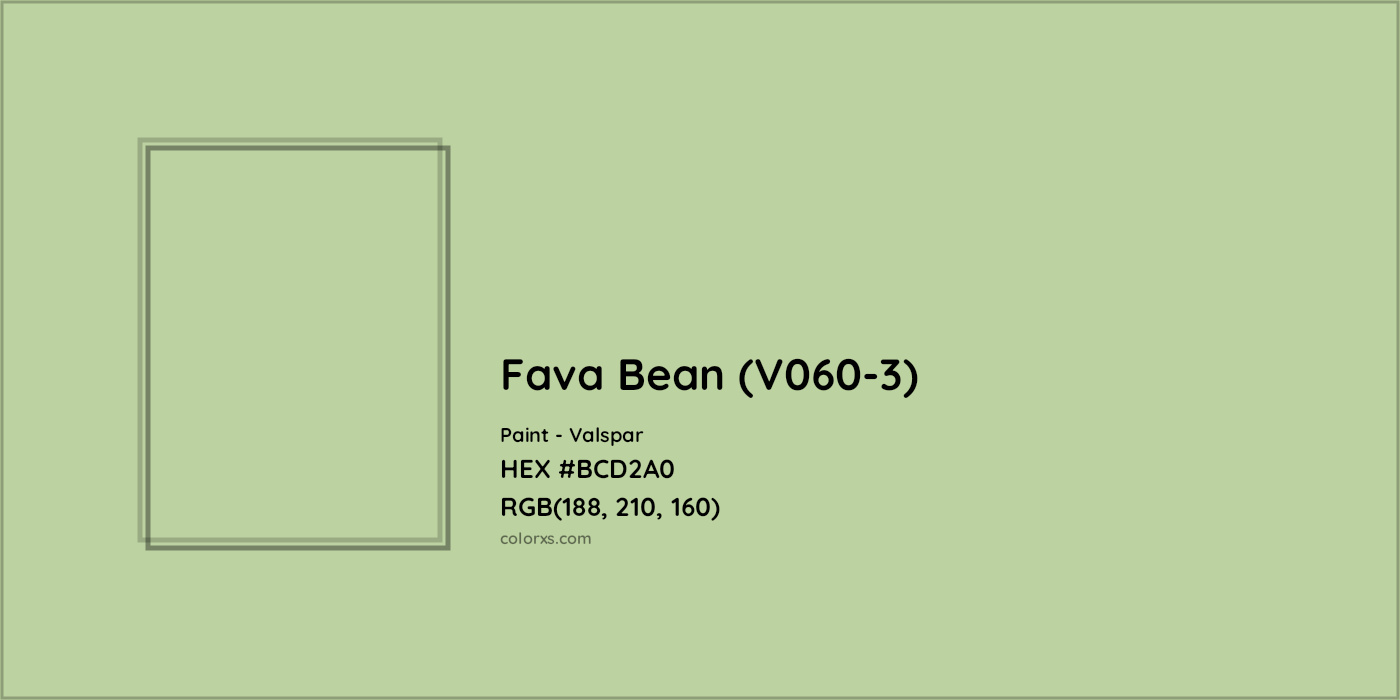HEX #BCD2A0 Fava Bean (V060-3) Paint Valspar - Color Code