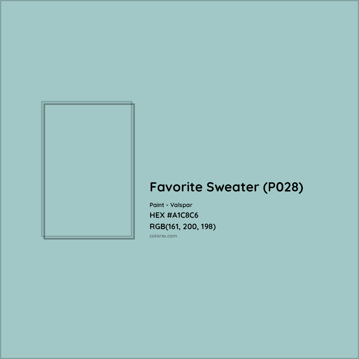 HEX #A1C8C6 Favorite Sweater (P028) Paint Valspar - Color Code