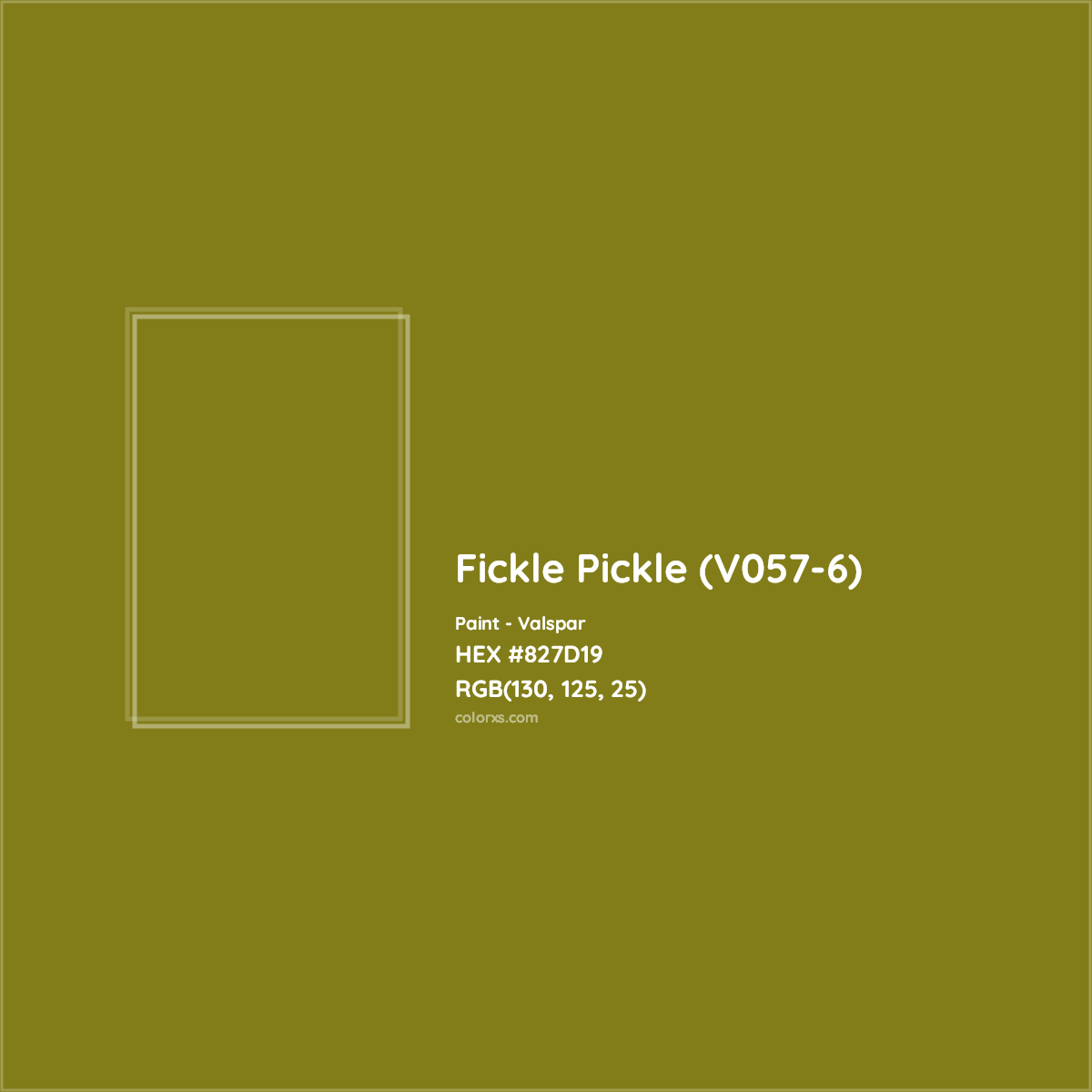 HEX #827D19 Fickle Pickle (V057-6) Paint Valspar - Color Code
