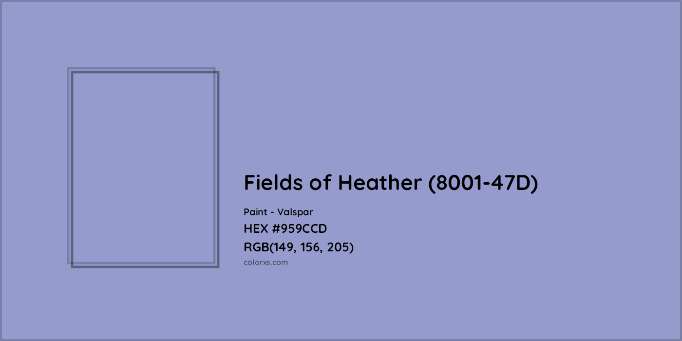 HEX #959CCD Fields of Heather (8001-47D) Paint Valspar - Color Code