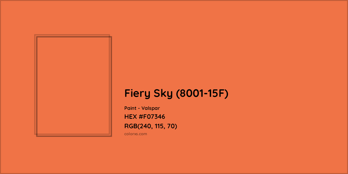 HEX #F07346 Fiery Sky (8001-15F) Paint Valspar - Color Code