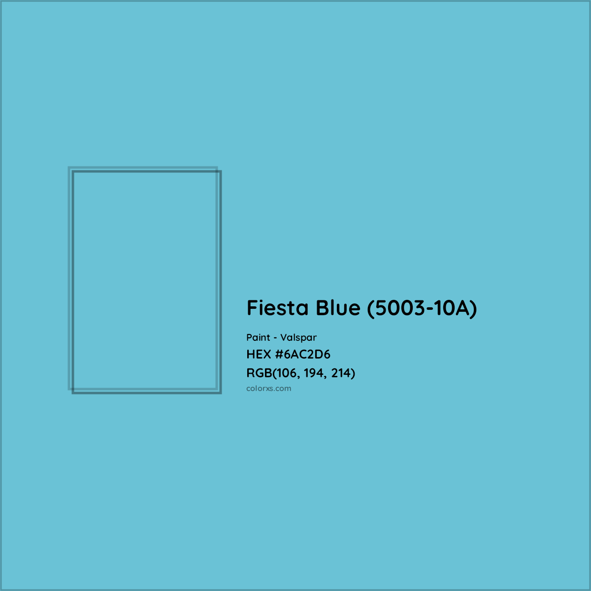 HEX #6AC2D6 Fiesta Blue (5003-10A) Paint Valspar - Color Code