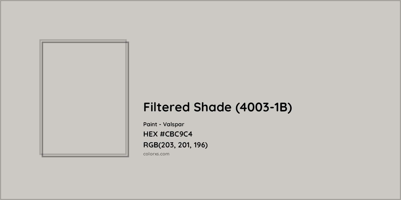 HEX #CBC9C4 Filtered Shade (4003-1B) Paint Valspar - Color Code