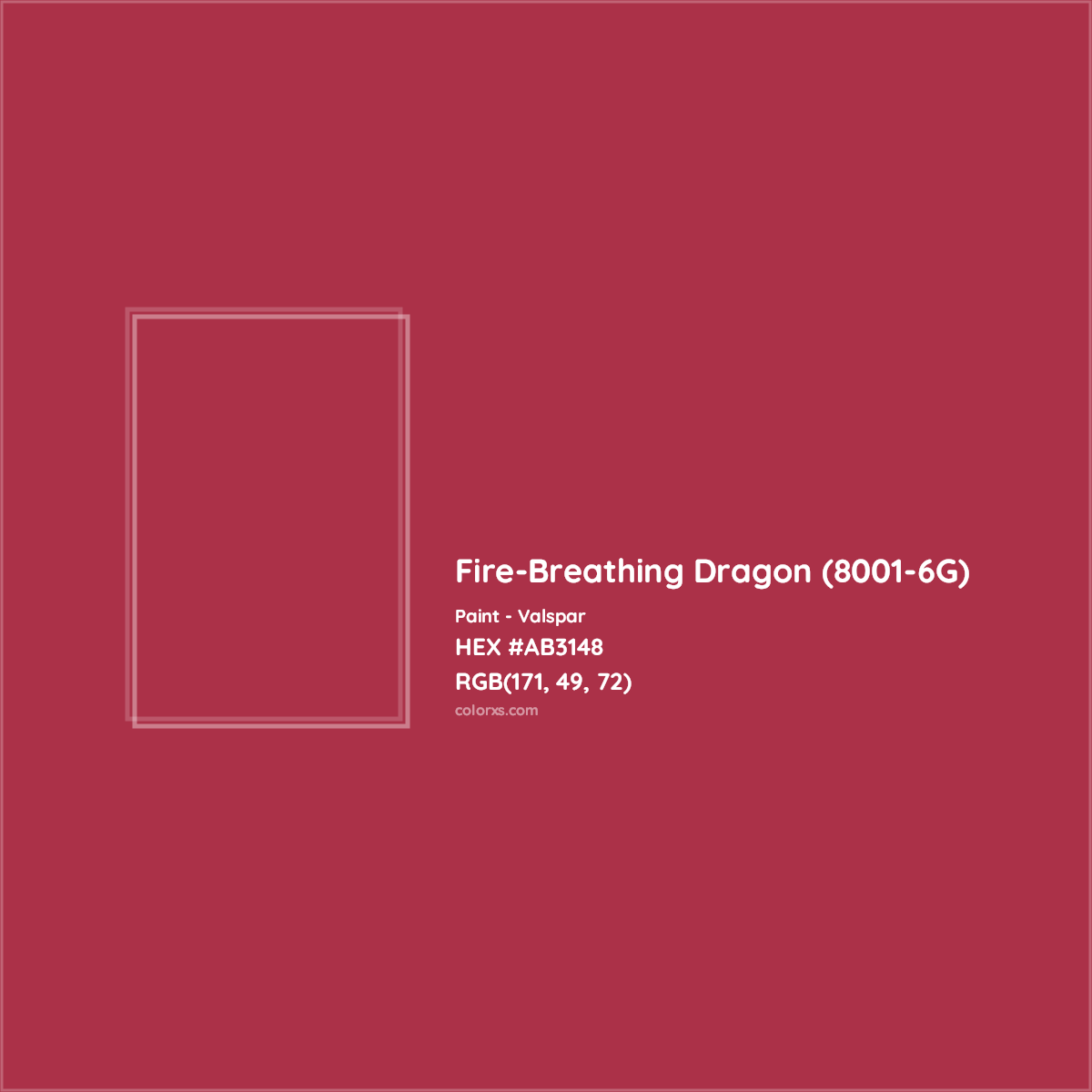 HEX #AB3148 Fire-Breathing Dragon (8001-6G) Paint Valspar - Color Code