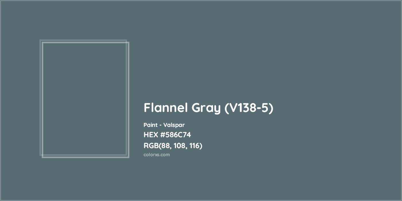 HEX #586C74 Flannel Gray (V138-5) Paint Valspar - Color Code