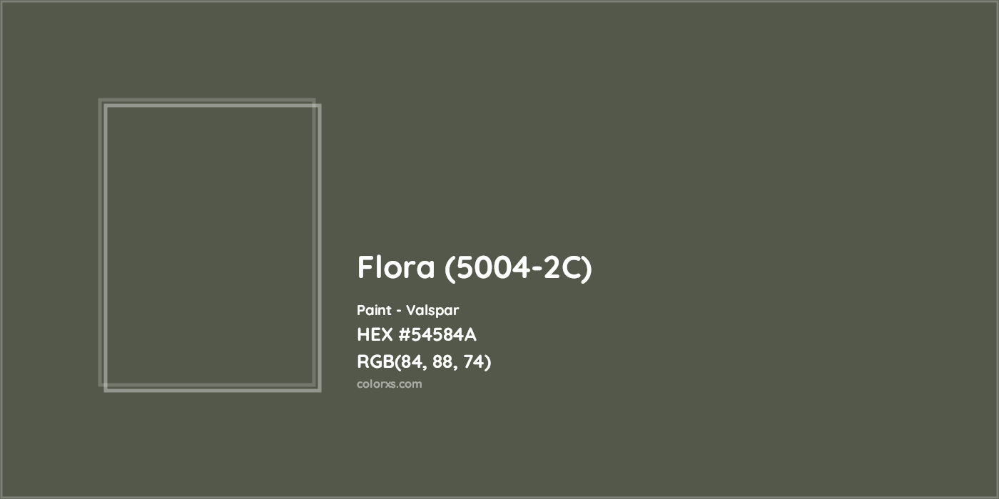 HEX #54584A Flora (5004-2C) Paint Valspar - Color Code
