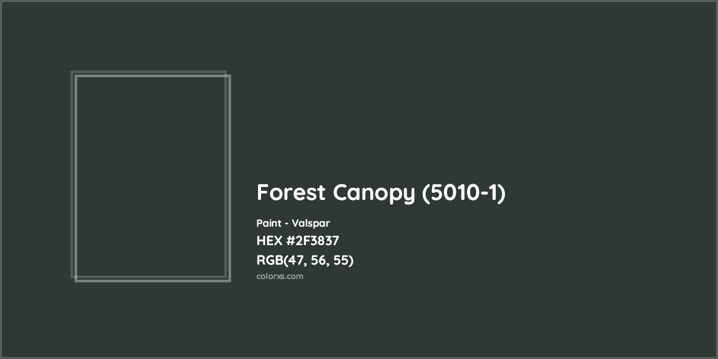 HEX #2F3837 Forest Canopy (5010-1) Paint Valspar - Color Code