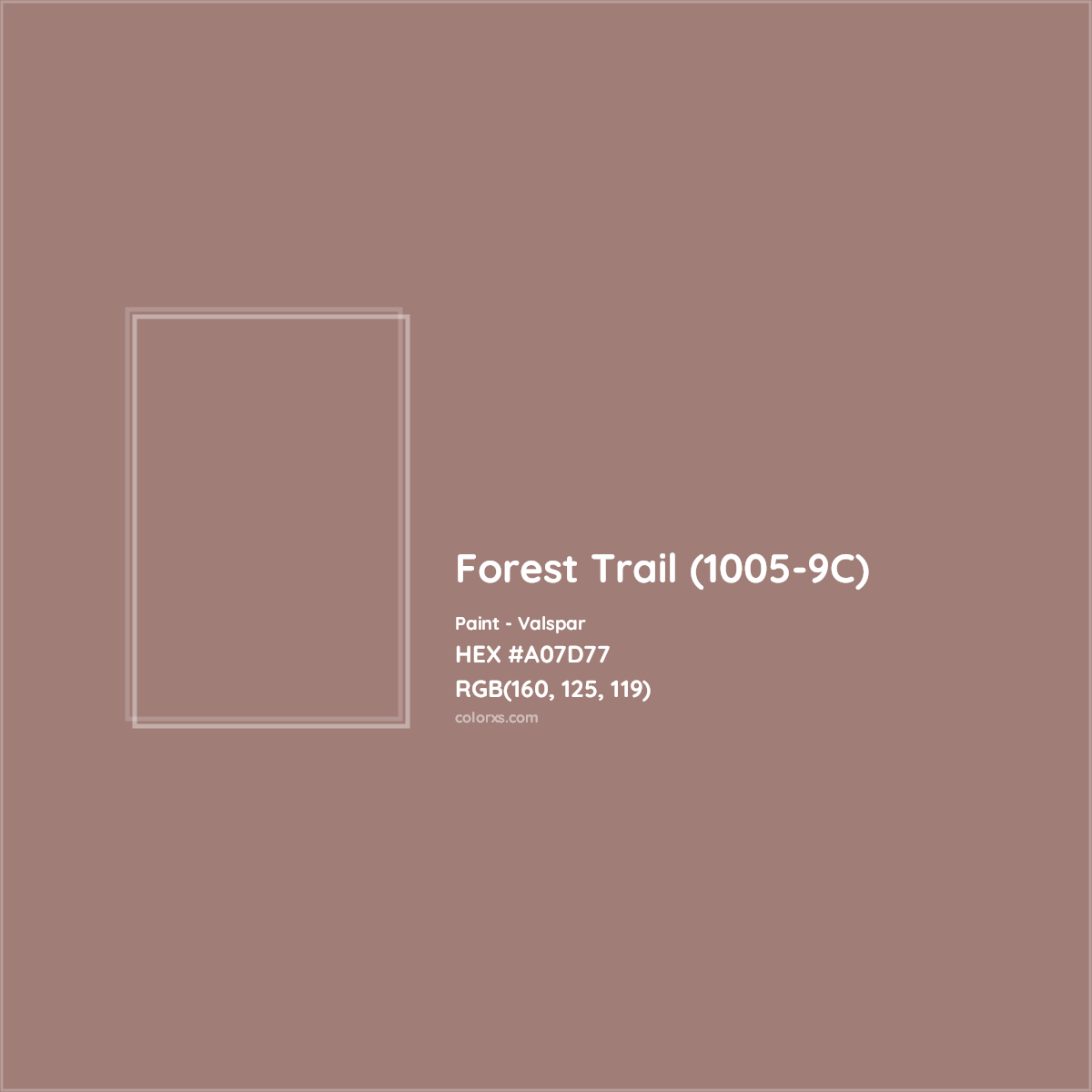 HEX #A07D77 Forest Trail (1005-9C) Paint Valspar - Color Code