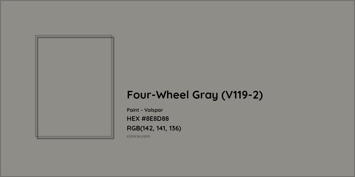 HEX #8E8D88 Four-Wheel Gray (V119-2) Paint Valspar - Color Code