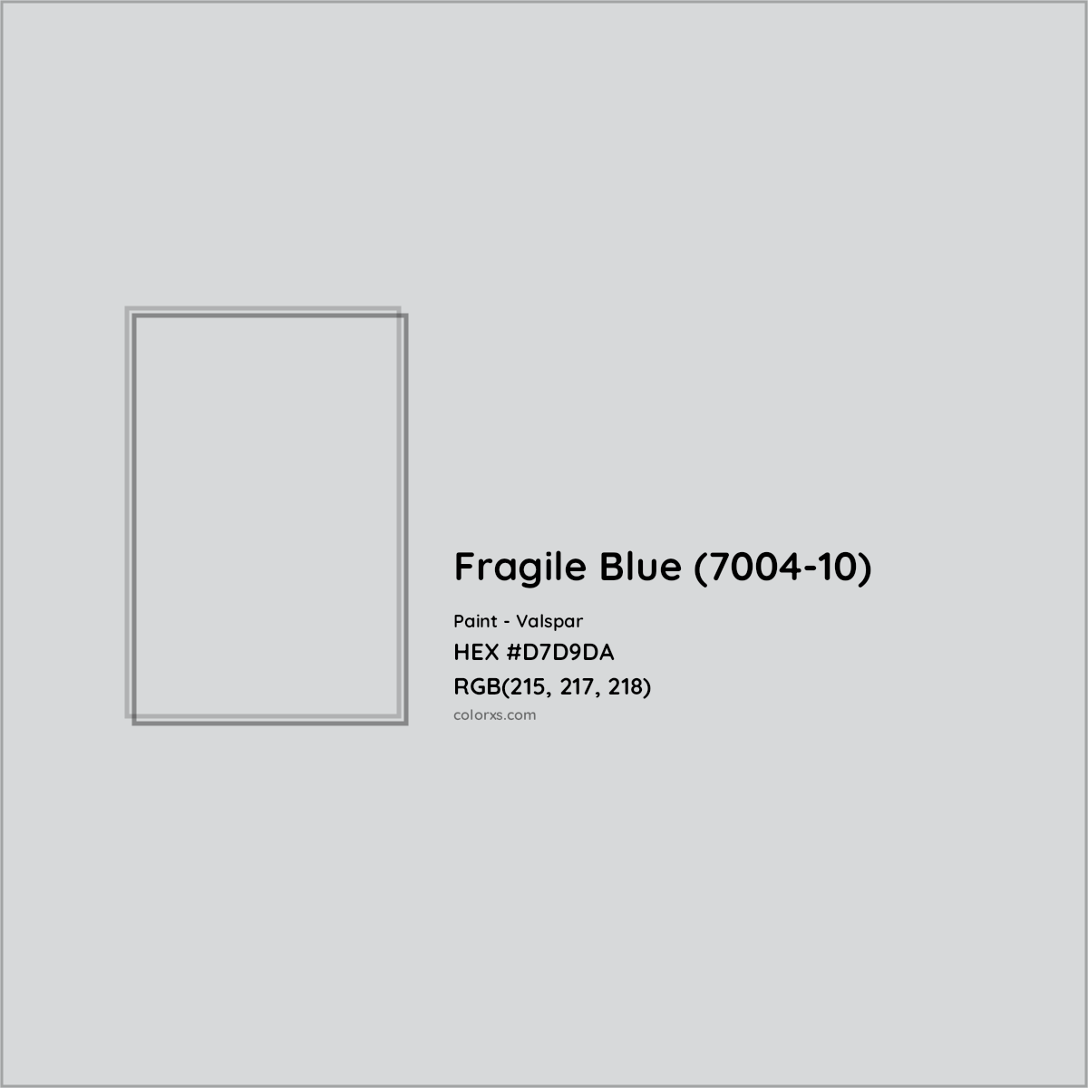 HEX #D7D9DA Fragile Blue (7004-10) Paint Valspar - Color Code