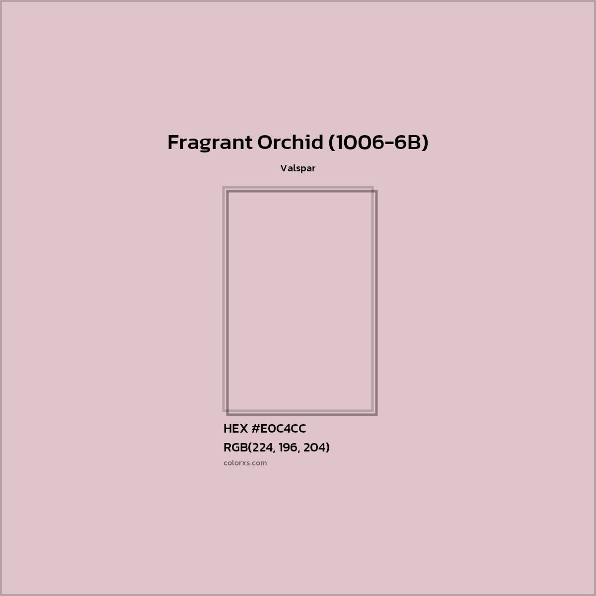 HEX #E0C4CC Fragrant Orchid (1006-6B) Paint Valspar - Color Code