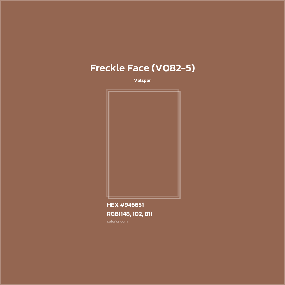 HEX #946651 Freckle Face (V082-5) Paint Valspar - Color Code