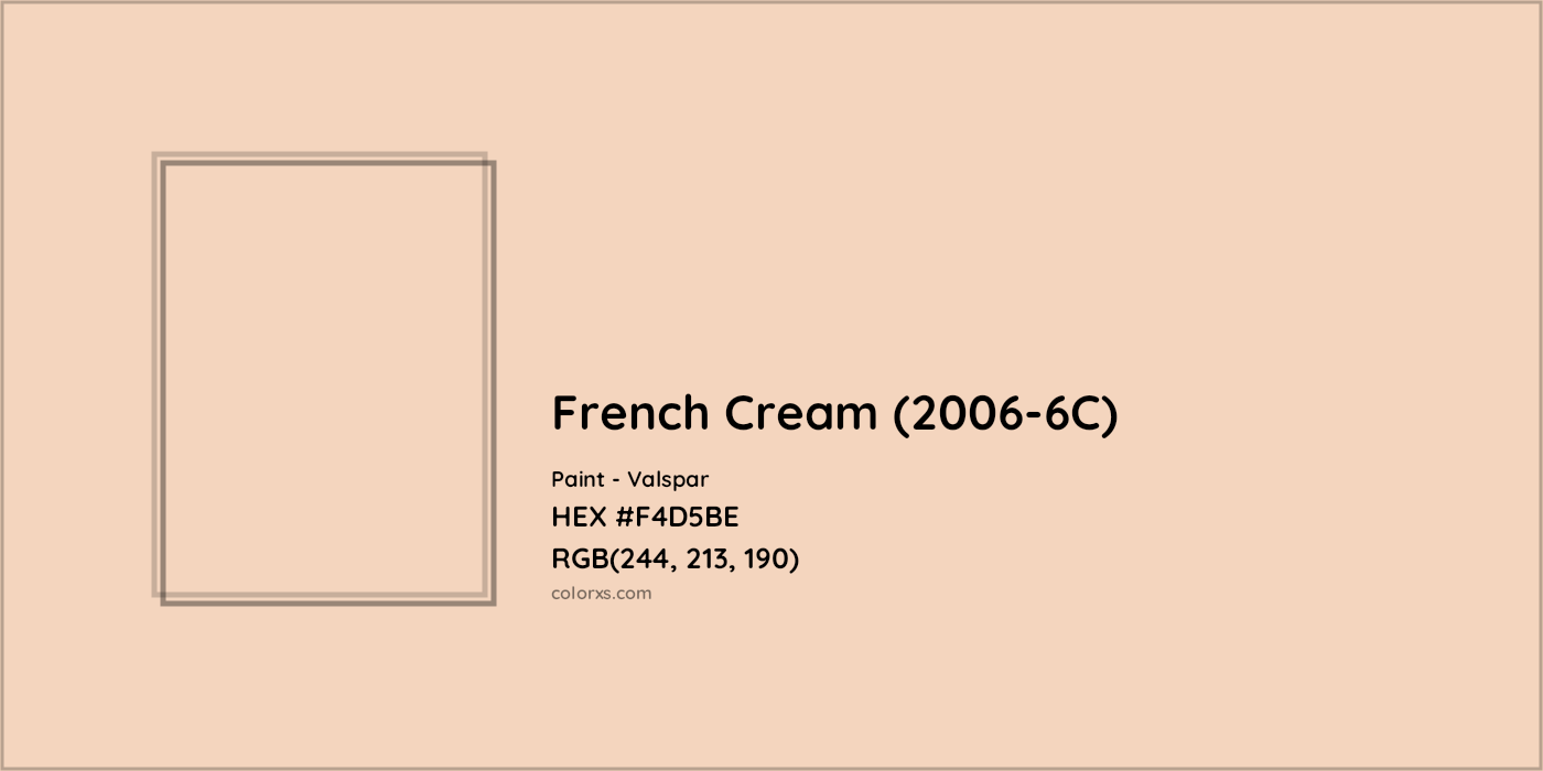 HEX #F4D5BE French Cream (2006-6C) Paint Valspar - Color Code