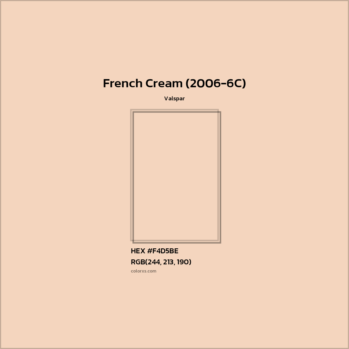 HEX #F4D5BE French Cream (2006-6C) Paint Valspar - Color Code