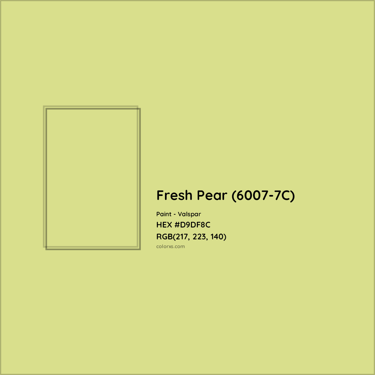 HEX #D9DF8C Fresh Pear (6007-7C) Paint Valspar - Color Code