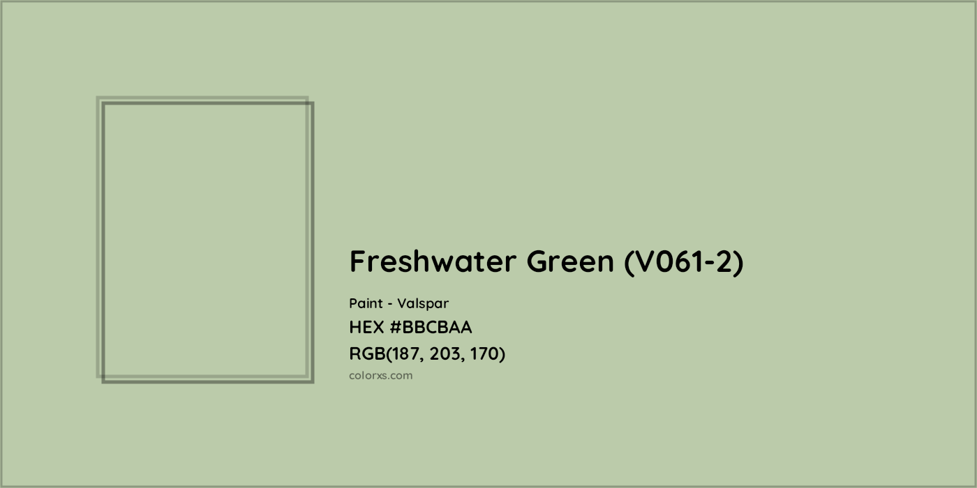 HEX #BBCBAA Freshwater Green (V061-2) Paint Valspar - Color Code