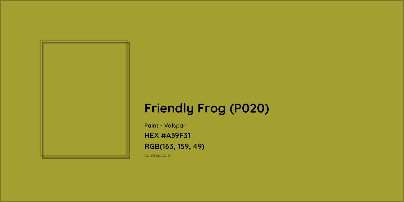 HEX #A39F31 Friendly Frog (P020) Paint Valspar - Color Code