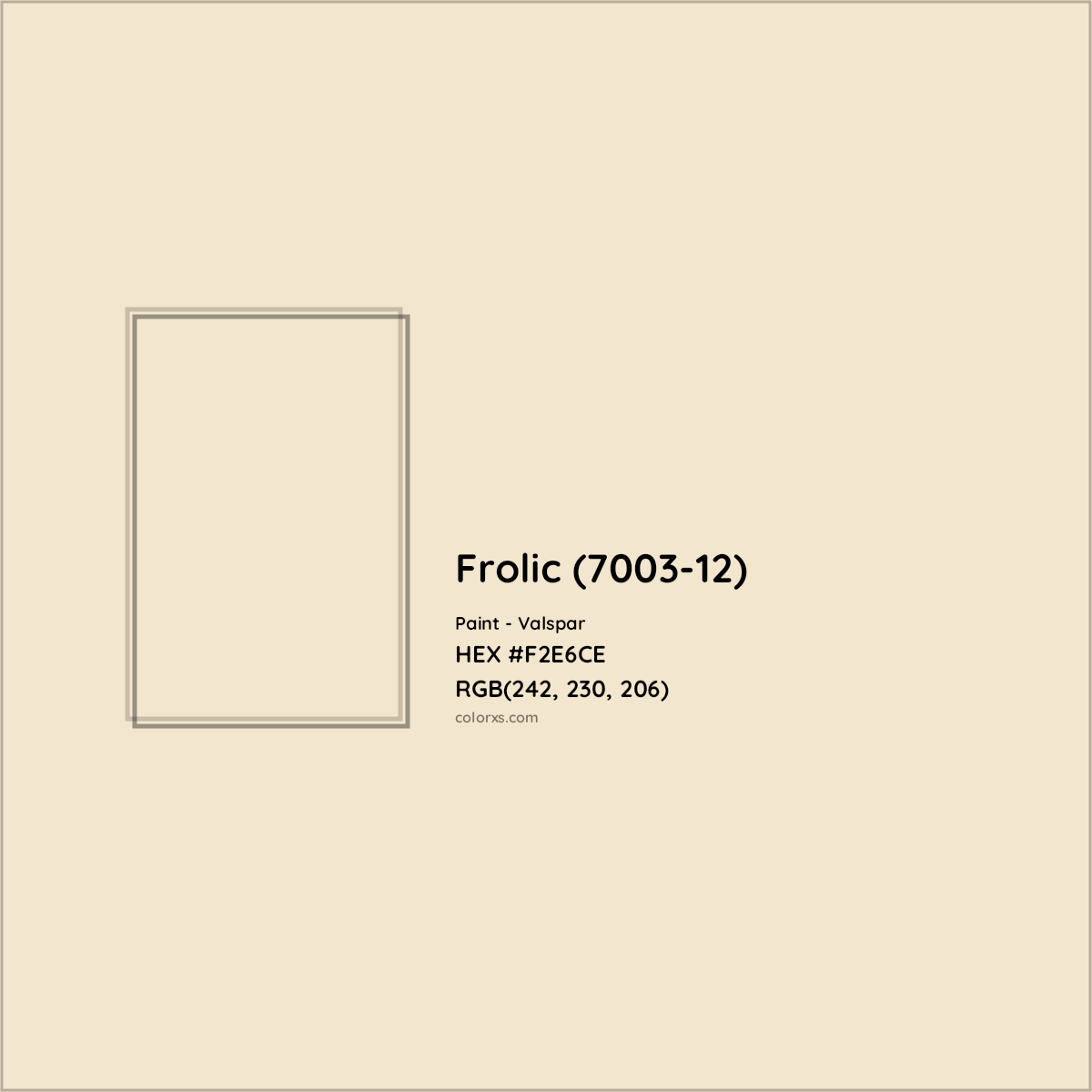 HEX #F2E6CE Frolic (7003-12) Paint Valspar - Color Code