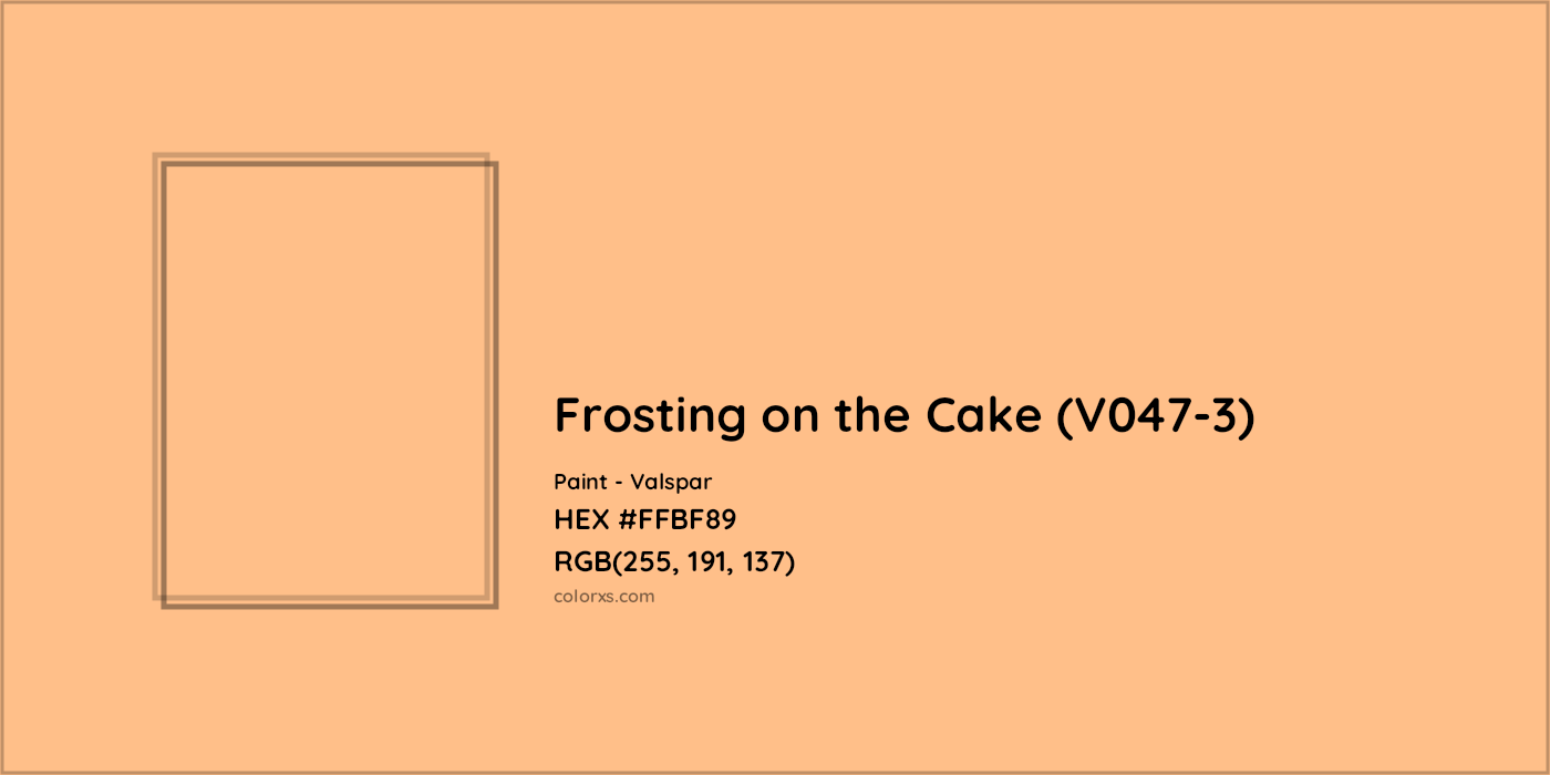 HEX #FFBF89 Frosting on the Cake (V047-3) Paint Valspar - Color Code