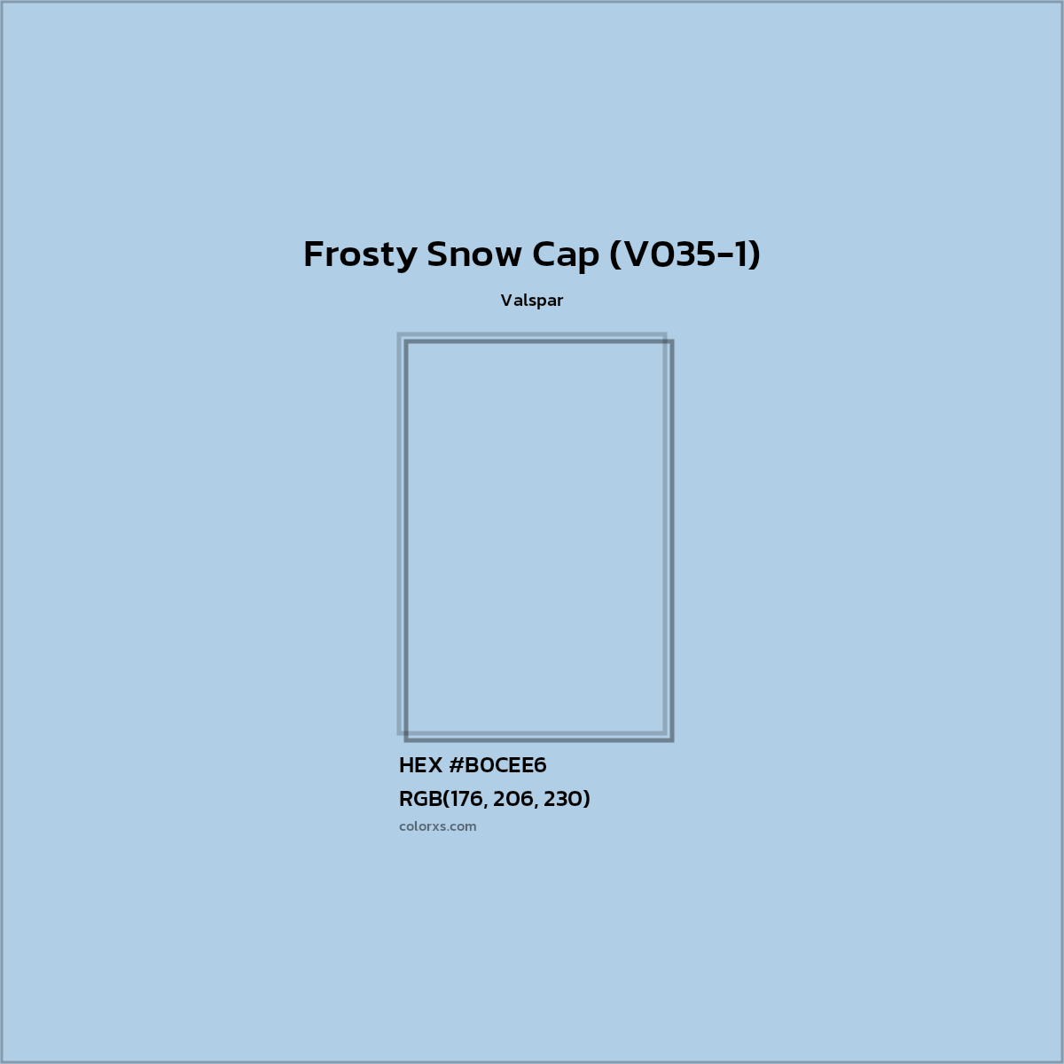 HEX #B0CEE6 Frosty Snow Cap (V035-1) Paint Valspar - Color Code