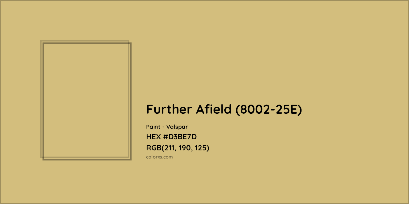 HEX #D3BE7D Further Afield (8002-25E) Paint Valspar - Color Code