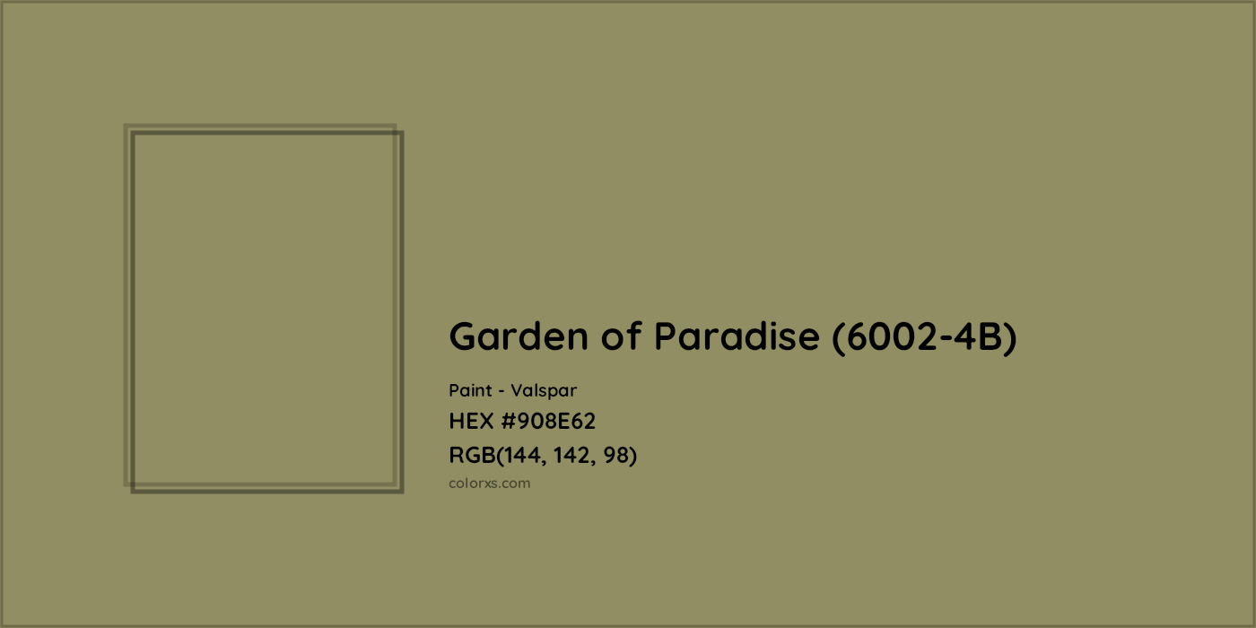 HEX #908E62 Garden of Paradise (6002-4B) Paint Valspar - Color Code
