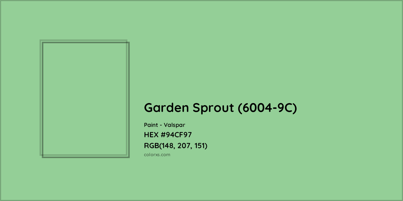 HEX #94CF97 Garden Sprout (6004-9C) Paint Valspar - Color Code