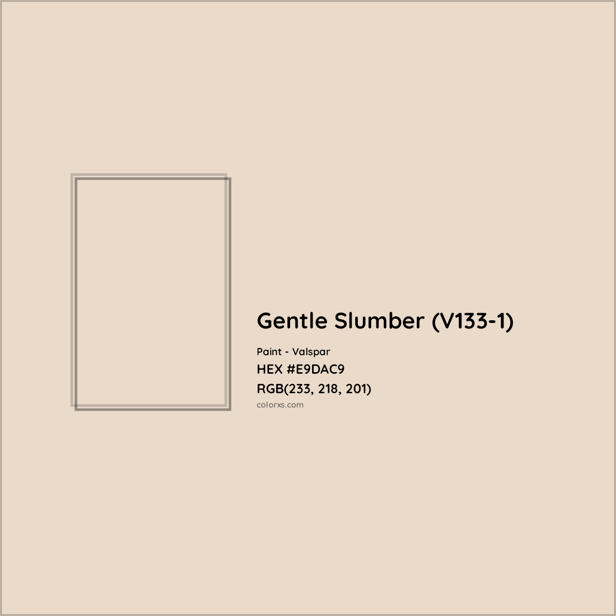HEX #E9DAC9 Gentle Slumber (V133-1) Paint Valspar - Color Code