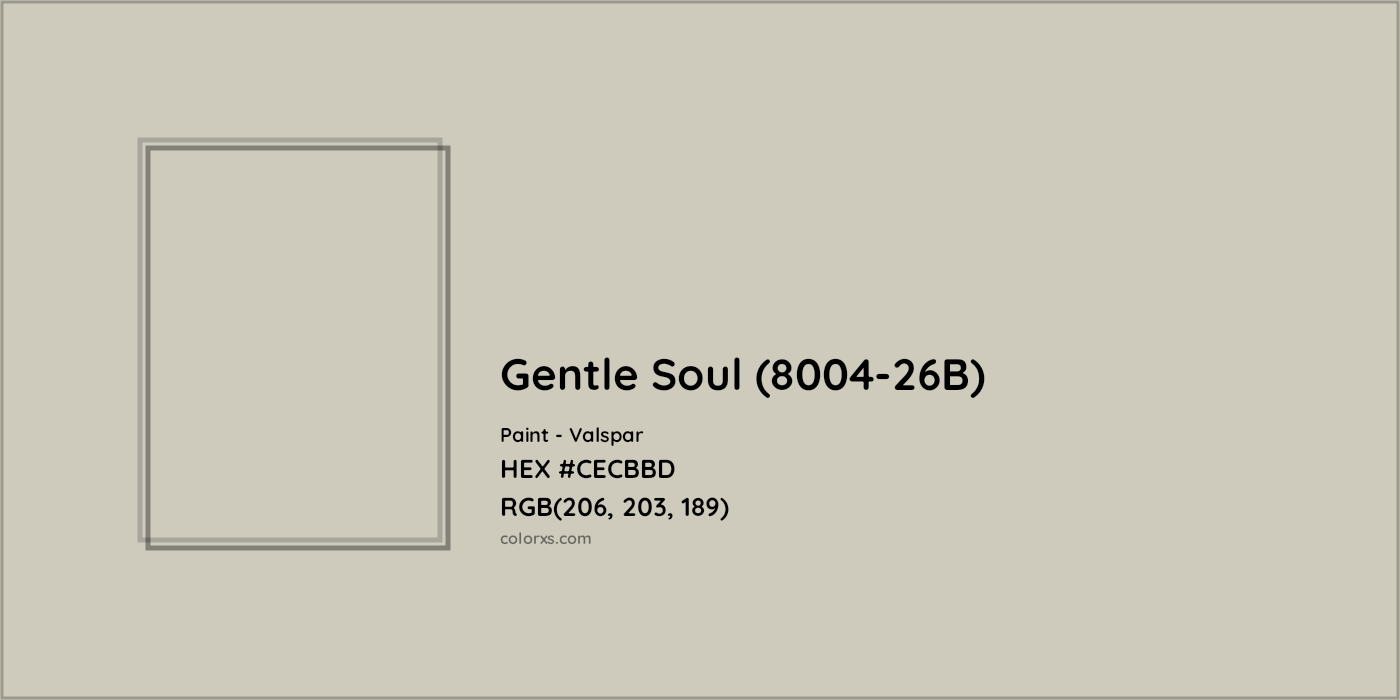 HEX #CECBBD Gentle Soul (8004-26B) Paint Valspar - Color Code