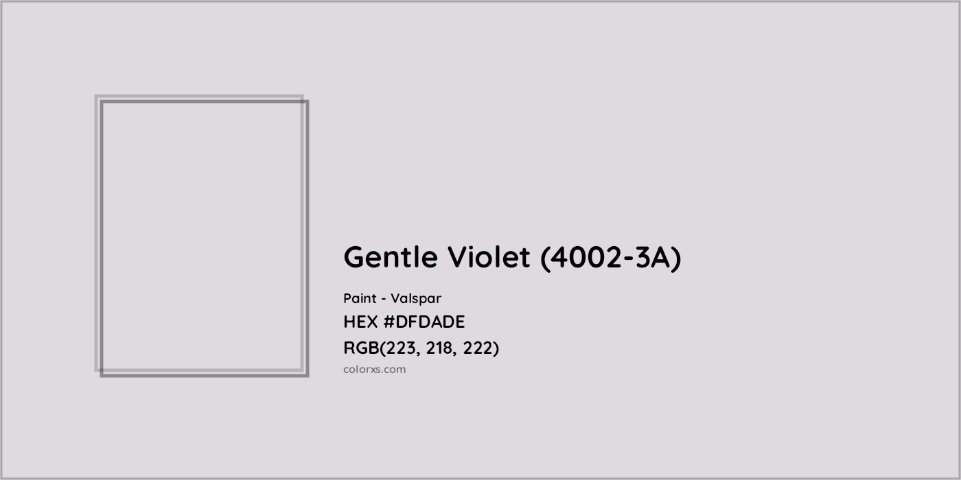 HEX #DFDADE Gentle Violet (4002-3A) Paint Valspar - Color Code