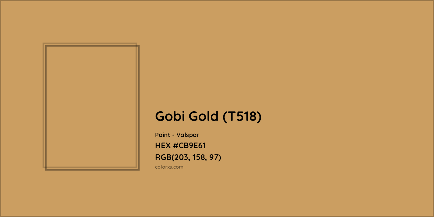 HEX #CB9E61 Gobi Gold (T518) Paint Valspar - Color Code