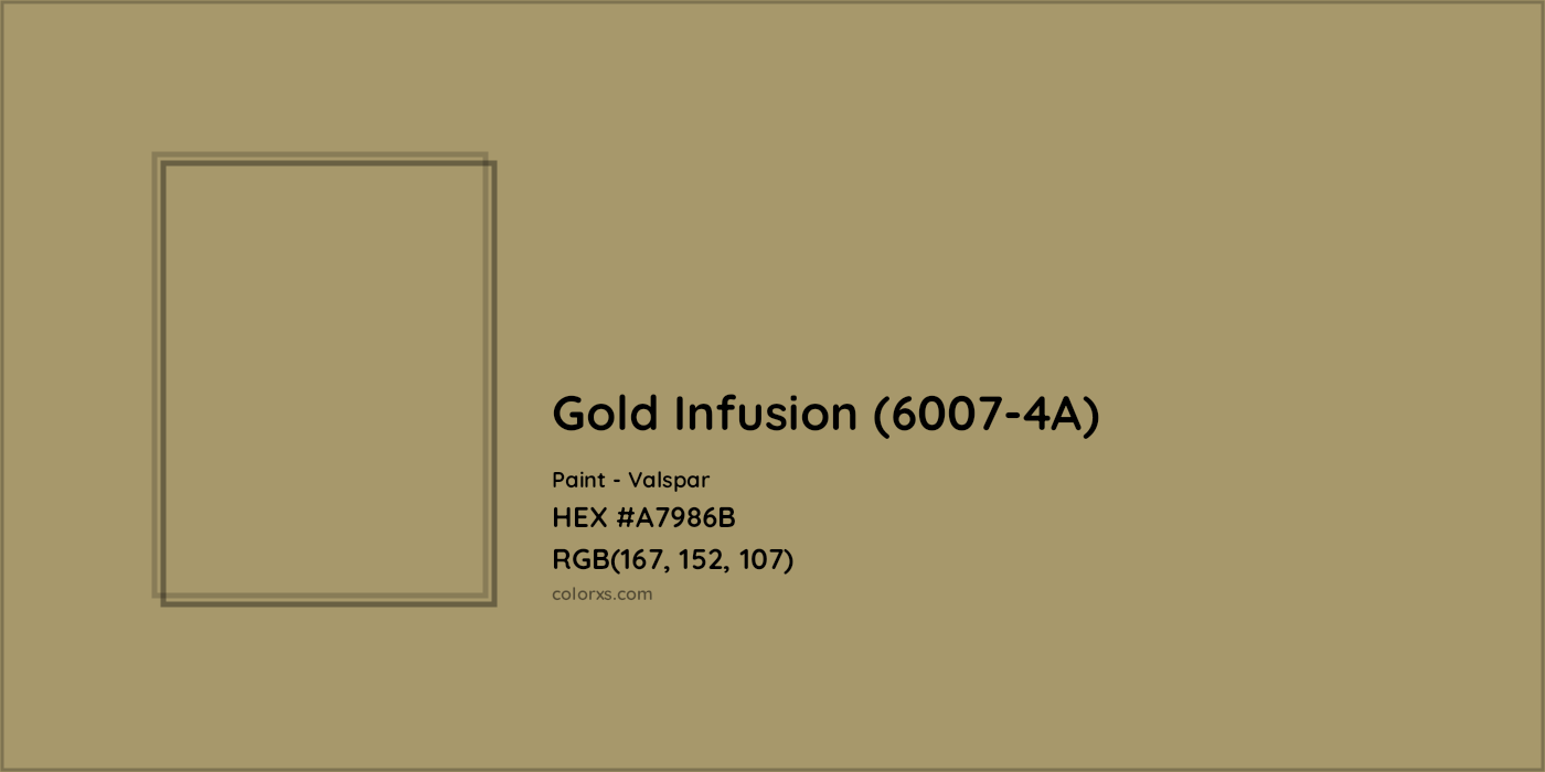 HEX #A7986B Gold Infusion (6007-4A) Paint Valspar - Color Code