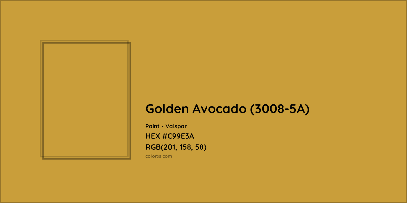 HEX #C99E3A Golden Avocado (3008-5A) Paint Valspar - Color Code