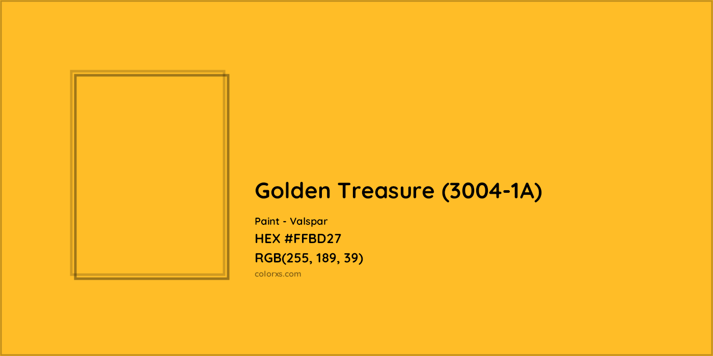 HEX #FFBD27 Golden Treasure (3004-1A) Paint Valspar - Color Code