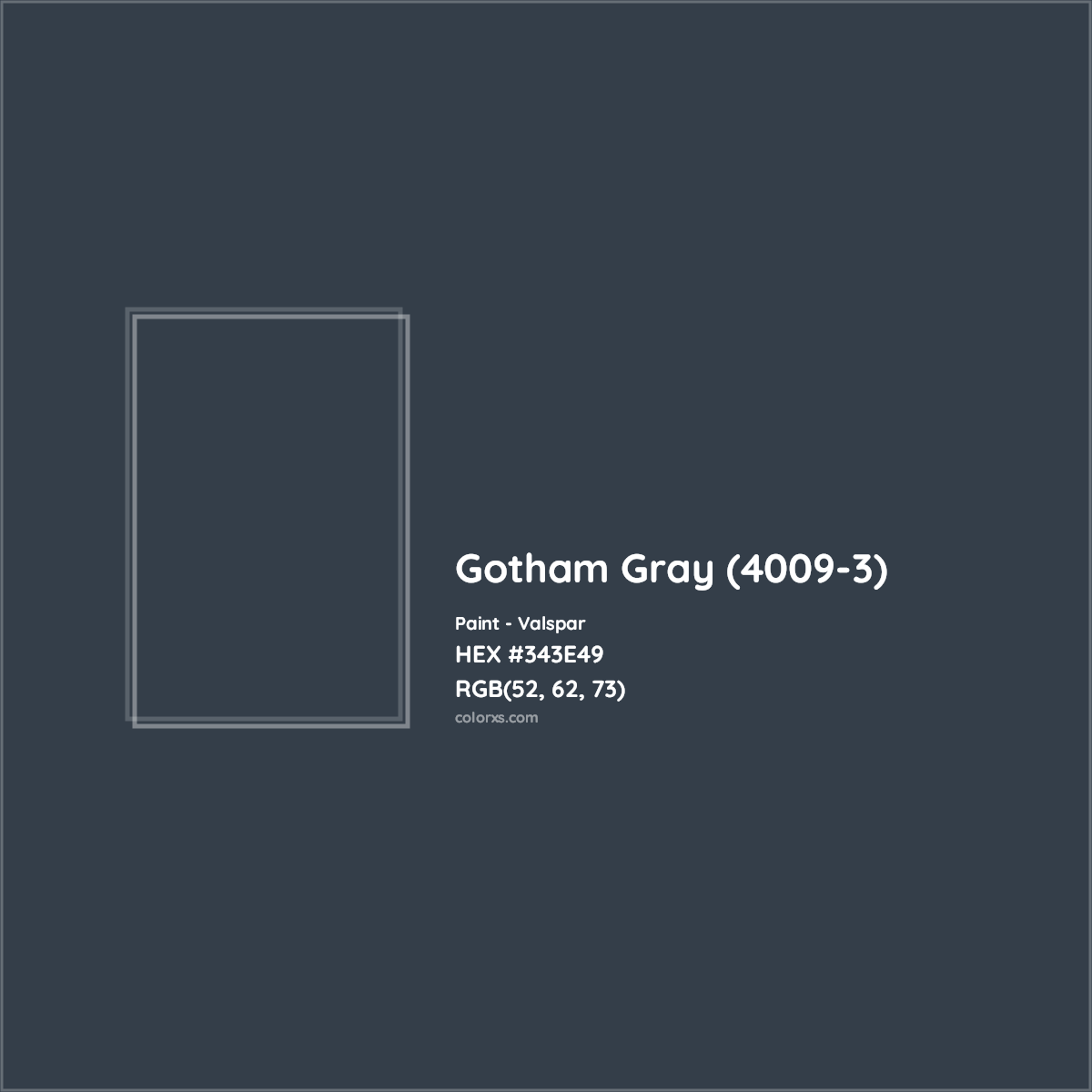 HEX #343E49 Gotham Gray (4009-3) Paint Valspar - Color Code