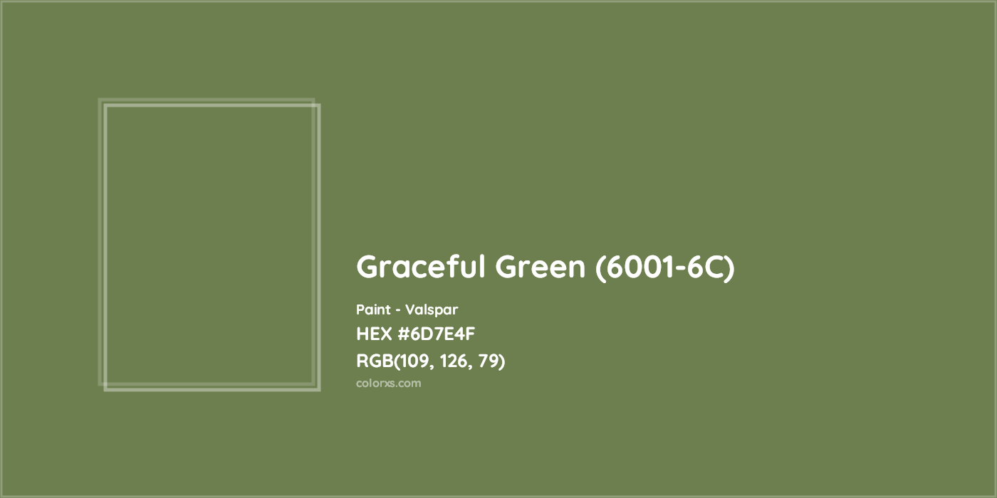 HEX #6D7E4F Graceful Green (6001-6C) Paint Valspar - Color Code