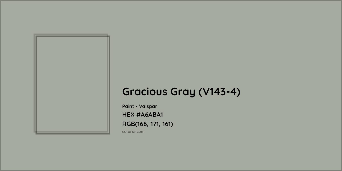HEX #A6ABA1 Gracious Gray (V143-4) Paint Valspar - Color Code