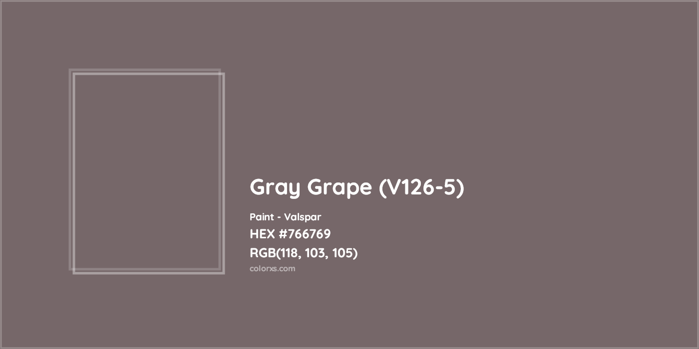 HEX #766769 Gray Grape (V126-5) Paint Valspar - Color Code