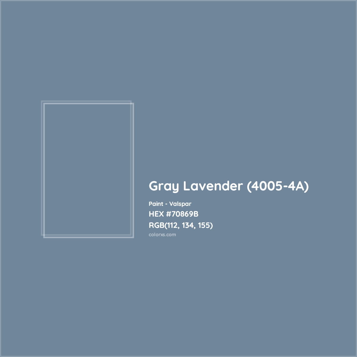 HEX #70869B Gray Lavender (4005-4A) Paint Valspar - Color Code