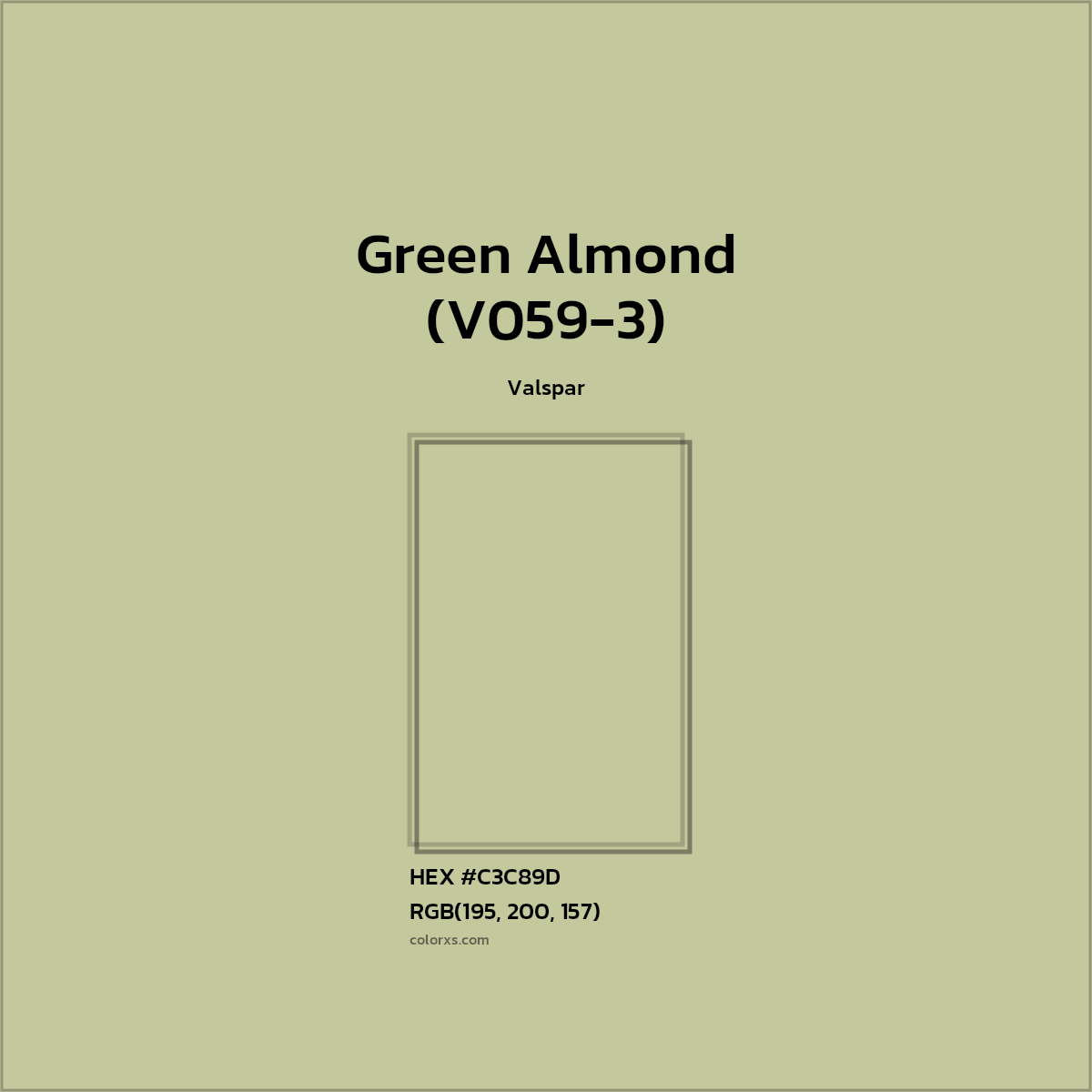 HEX #C3C89D Green Almond (V059-3) Paint Valspar - Color Code