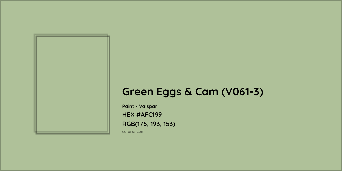 HEX #AFC199 Green Eggs & Cam (V061-3) Paint Valspar - Color Code