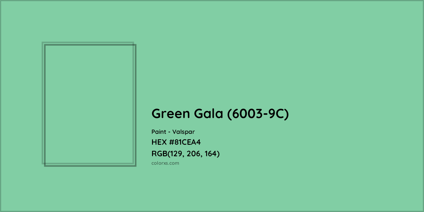 HEX #81CEA4 Green Gala (6003-9C) Paint Valspar - Color Code