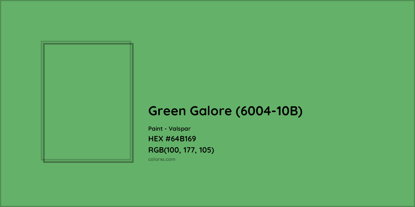 HEX #64B169 Green Galore (6004-10B) Paint Valspar - Color Code