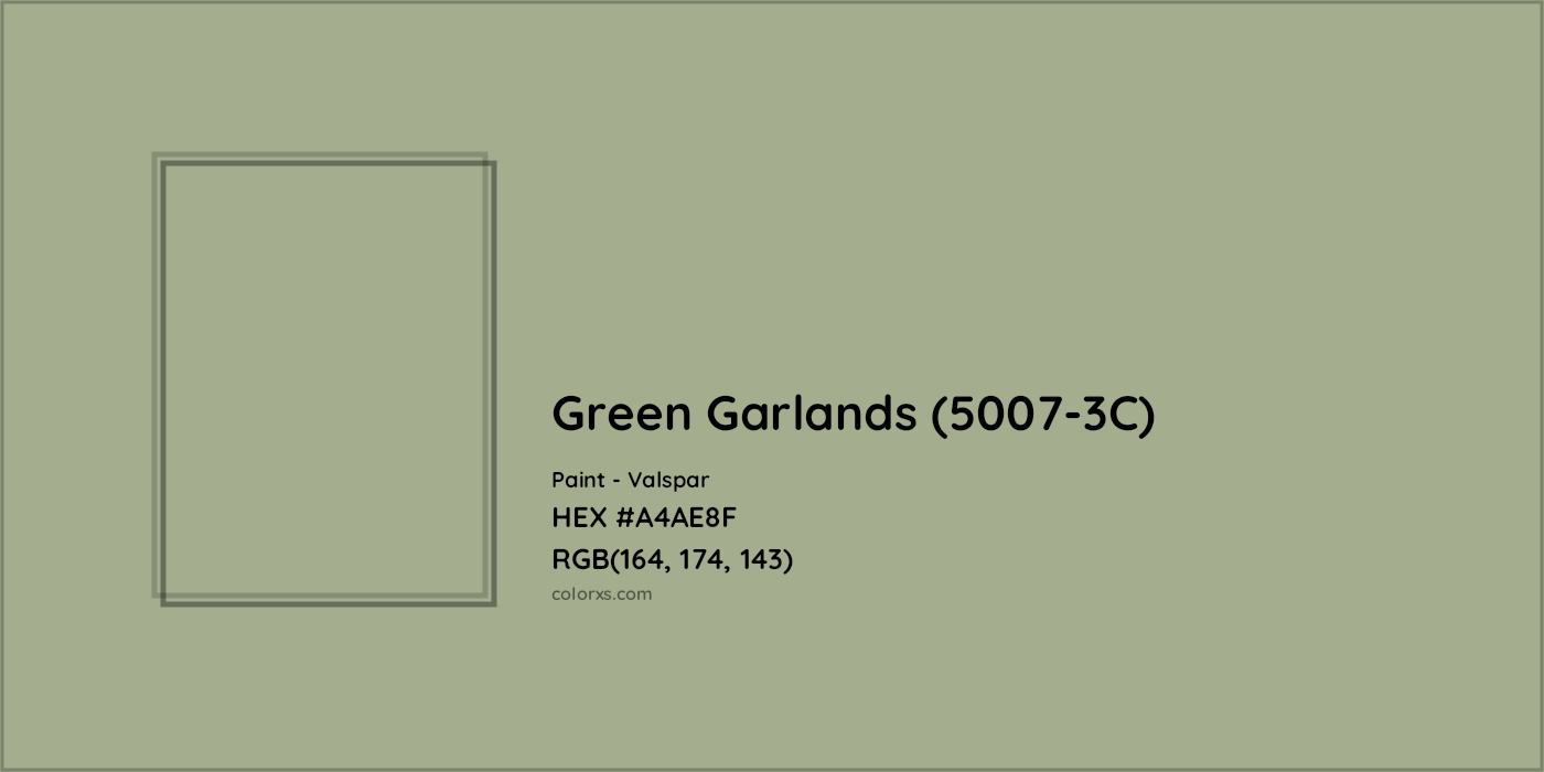 HEX #A4AE8F Green Garlands (5007-3C) Paint Valspar - Color Code
